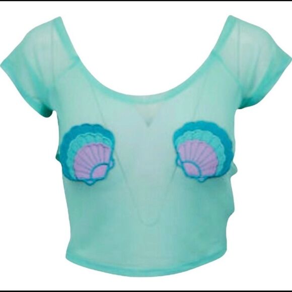 Iron Fist Mermaid for Life Mesh Crop Top - Picture 3 of 5